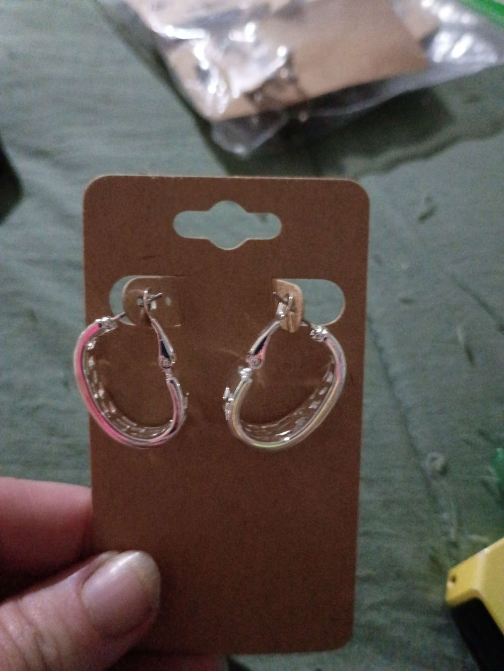 Silver-Tone Pink Accent Hoop Earrings - Women Jewelry